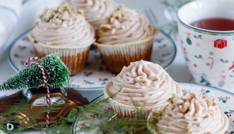 Dýňové cupcakes s kaštanovým krémem