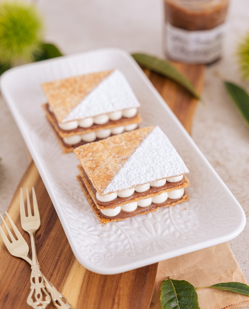 Jednoduchý kaštanový Mille-feuille